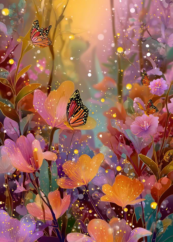 Magical Garden with Butterflies
