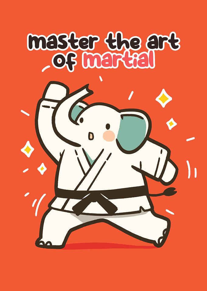 Cute Elephant Doing Martial Arts