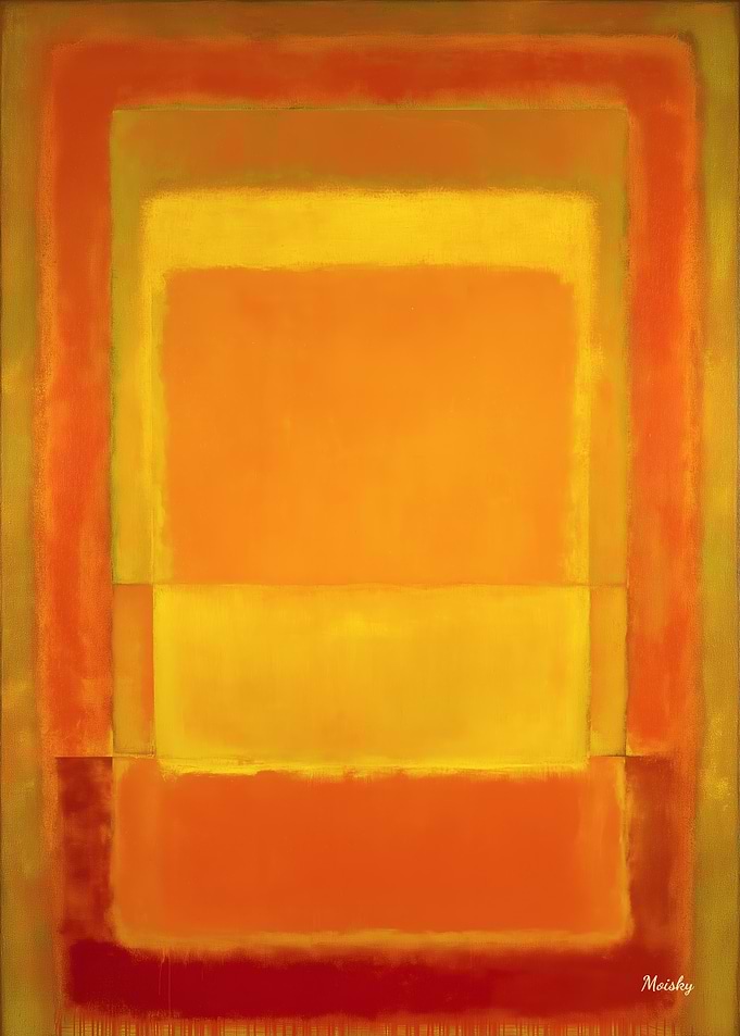 Golden Ember Color Field Abstract Painting
