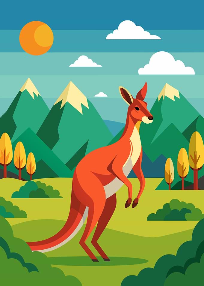 Kangaroo in a Natural Landscape