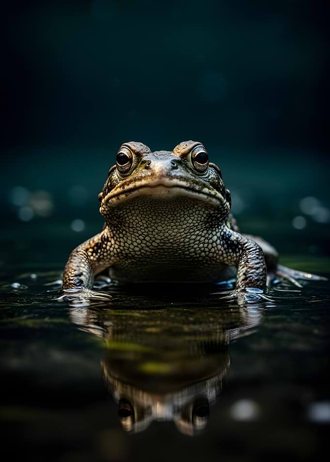 Close-up of a frog in water
