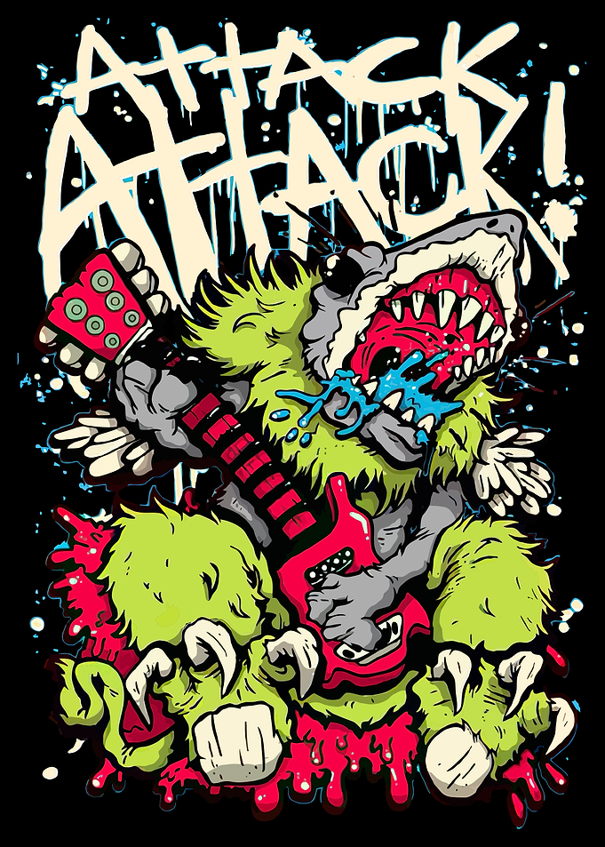 Monster Playing Guitar