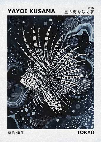 Yayoi Kusama Lionfish Painting