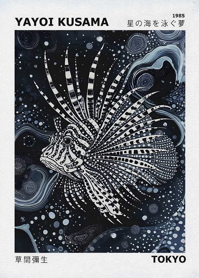 Yayoi Kusama Lionfish Painting