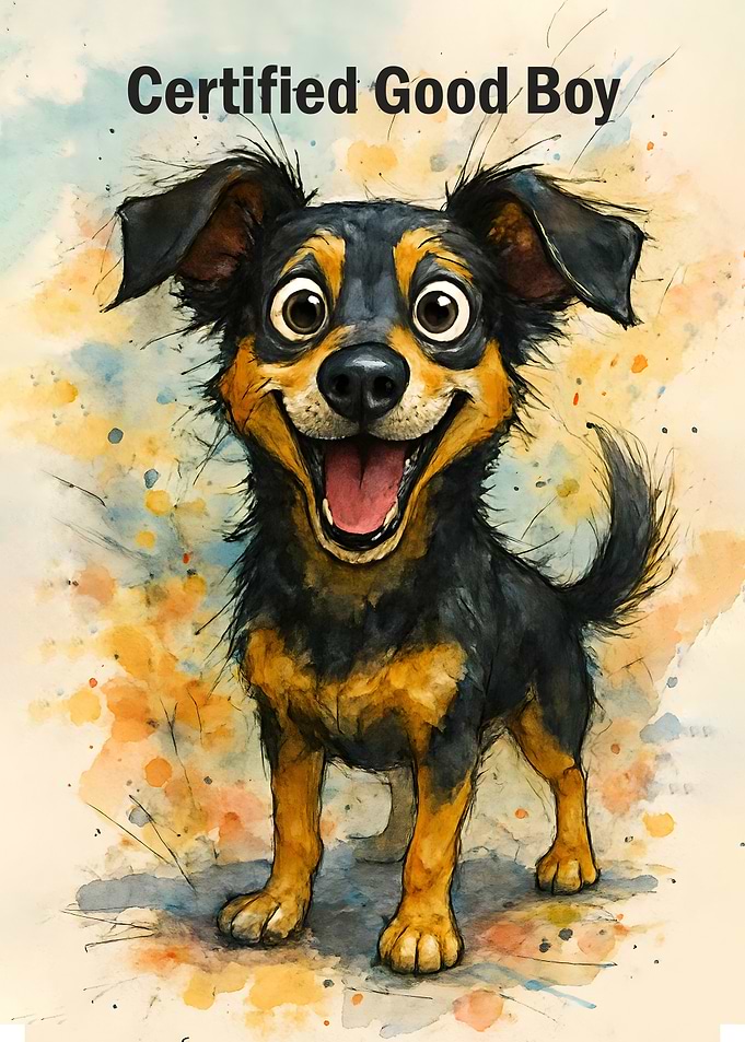 Certified Good Boy Dog Painting