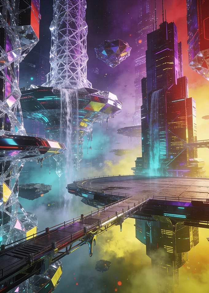 Hovering Futuristic Skyscraper Cascades