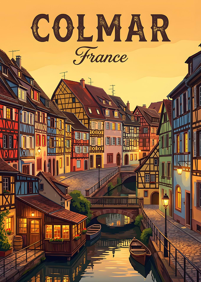 Colmar France Vintage Poster