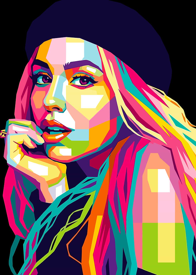 Ava Max Colorful Pop Art Portrait