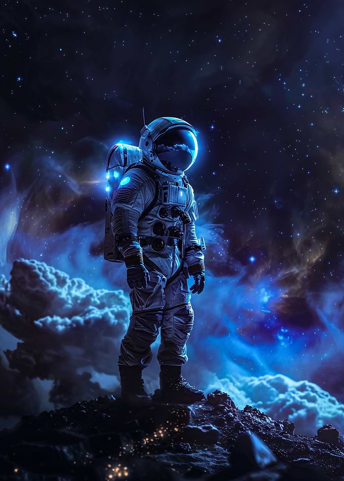 Astronaut in Cosmic Nebula