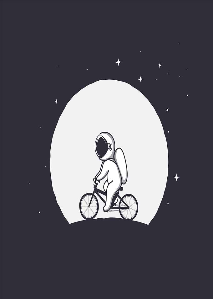 Astronaut Riding Bicycle