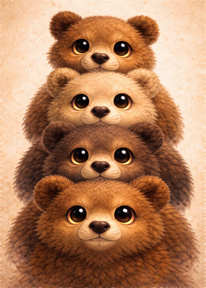 Stack of Cute Teddy Bears