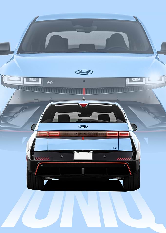 Hyundai Ioniq 5 N Rear and Front View
