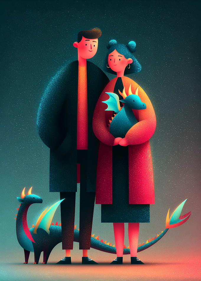 Couple with Dragons