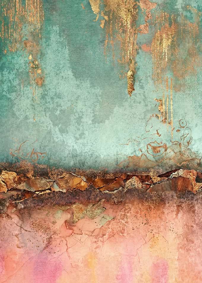Abstract Teal and Gold Texture