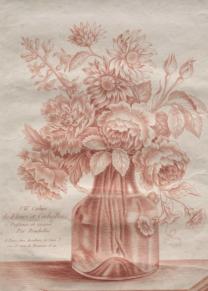 Vintage Floral Arrangement in a Glass Vase