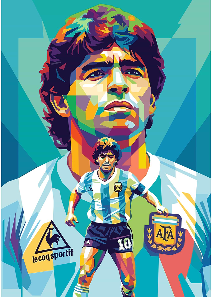 Diego Maradona Pop Art Portrait