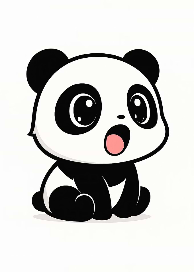 Cute Baby Panda Sitting
