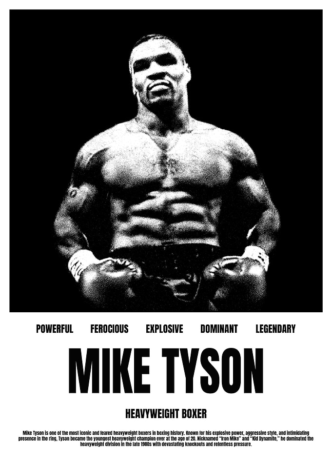 Mike Tyson Heavyweight Boxer Poster
