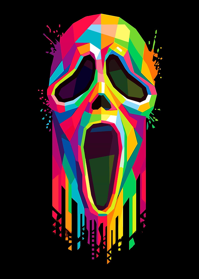 Colorful Scream Mask Pop Art