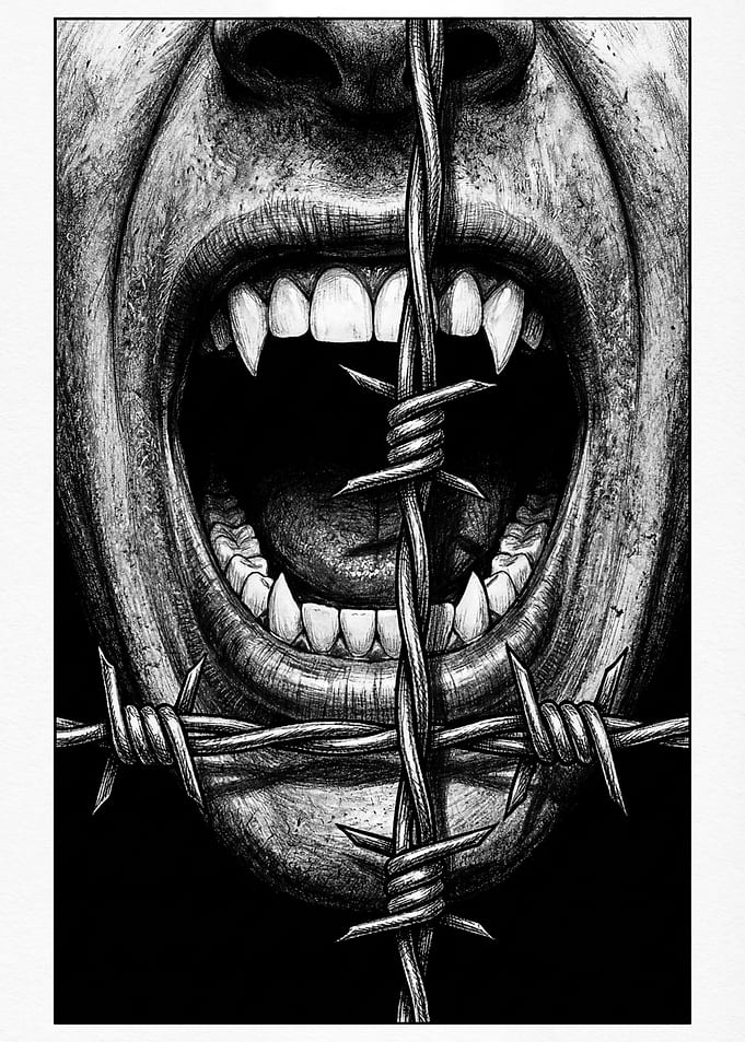 Barbed Wire Mouth Scream