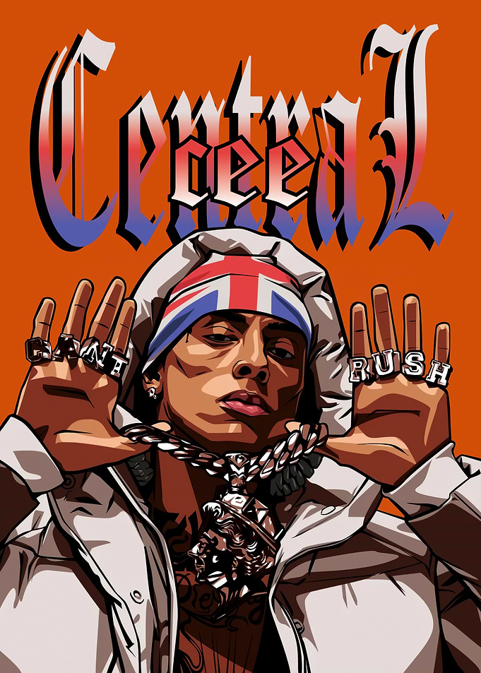 Central Cee with Union Jack Bandana