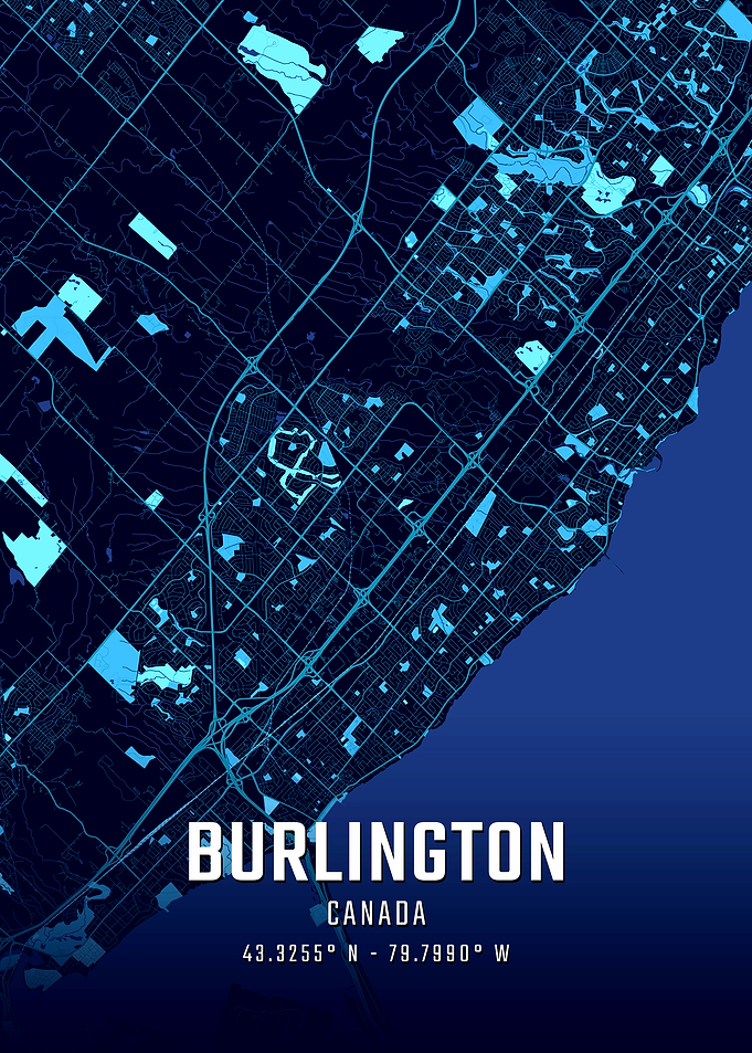 Burlington Canada Midnight City Map