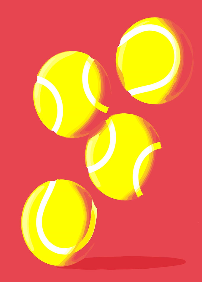 Tennis Balls in Motion