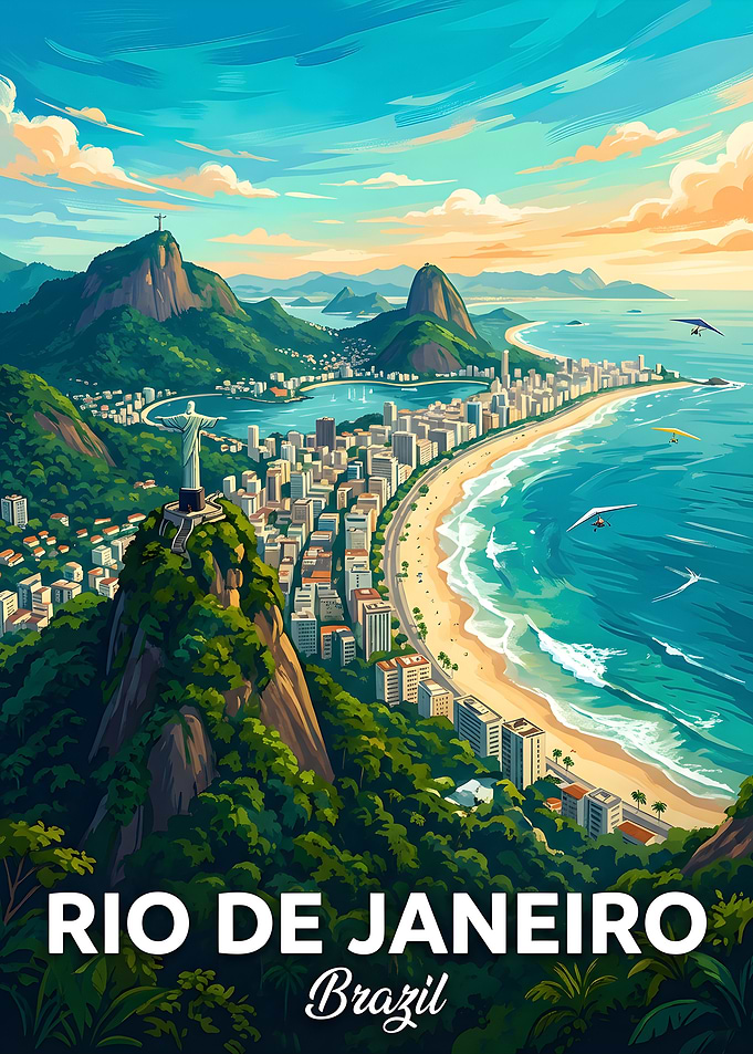 Rio de Janeiro Cityscape with Christ the Redeemer
