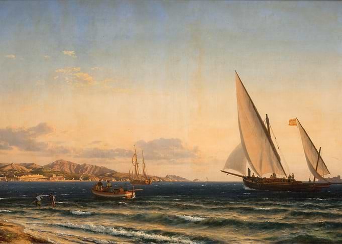 Sailing Boats on the Mediterranean Coast