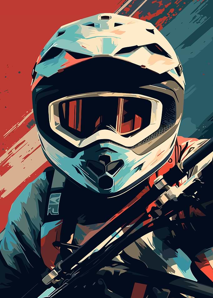 Motocross Rider in Helmet