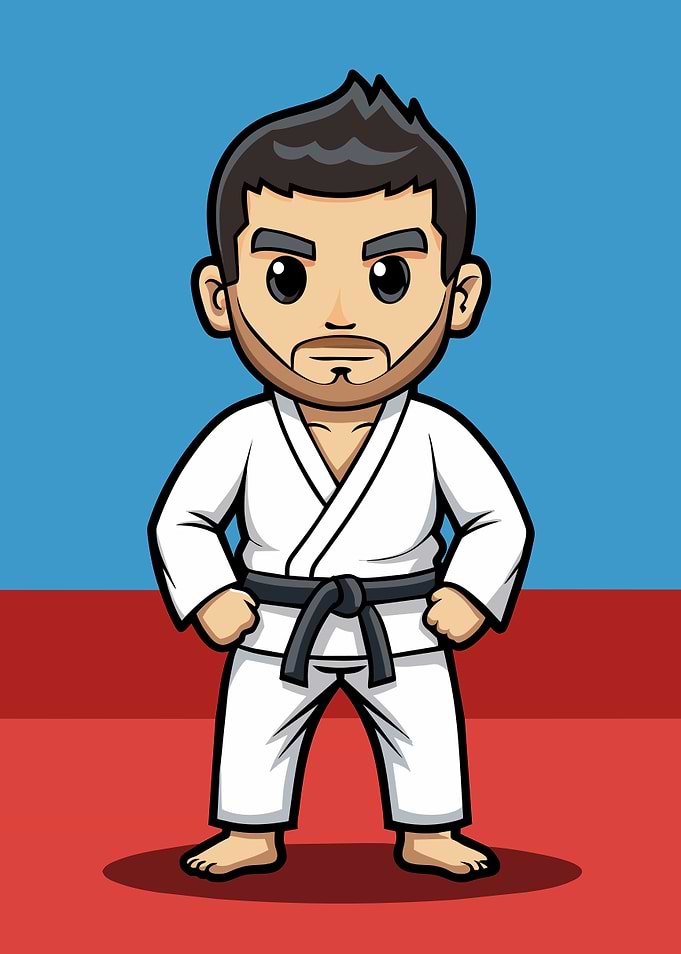 Karateka with Black Belt
