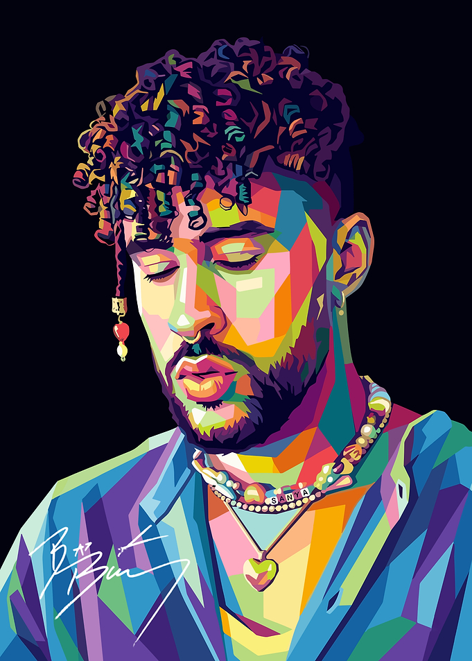 Bad Bunny Pop Art Portrait