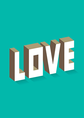3D LOVE text art