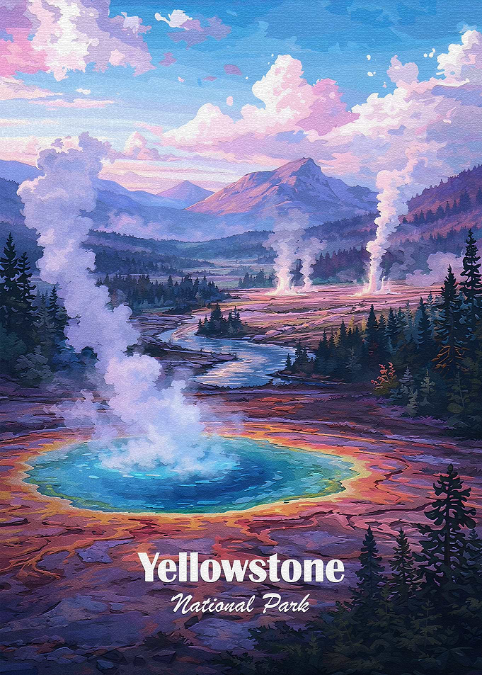 Yellowstone National Park Geothermal Landscape