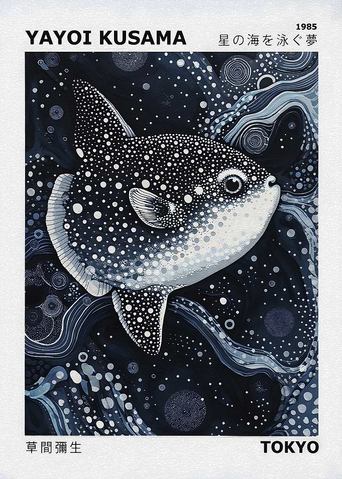 Yayoi Kusama Sunfish Painting