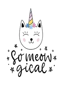 Cute Cat Unicorn With Text