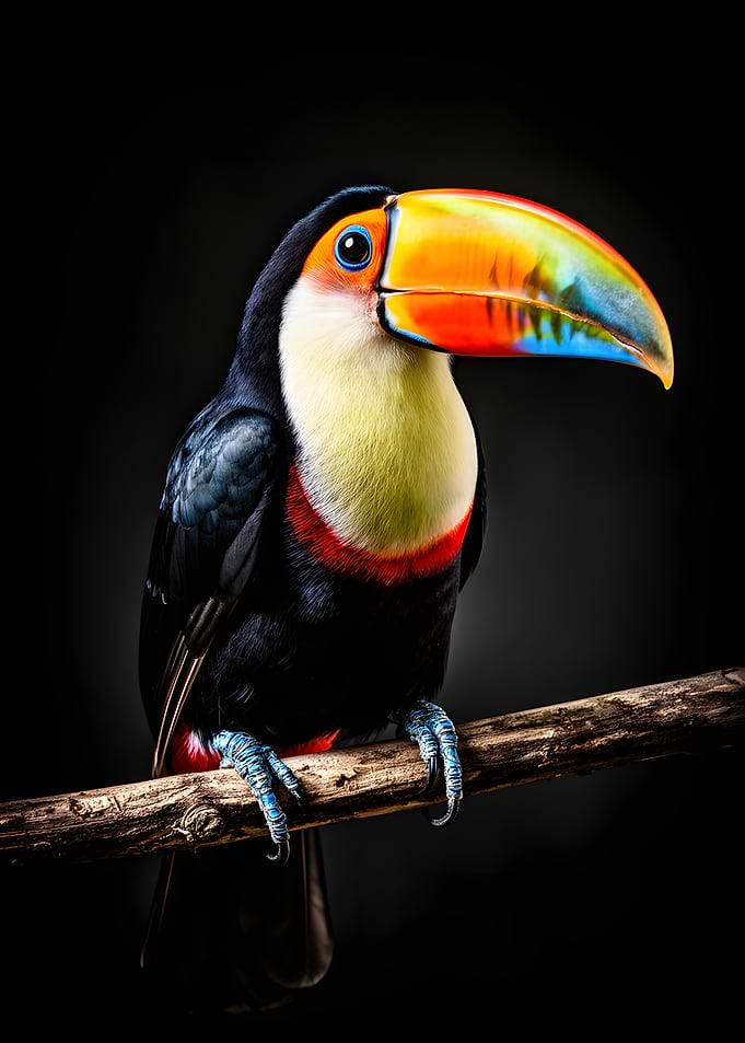Toucan perched on a branch
