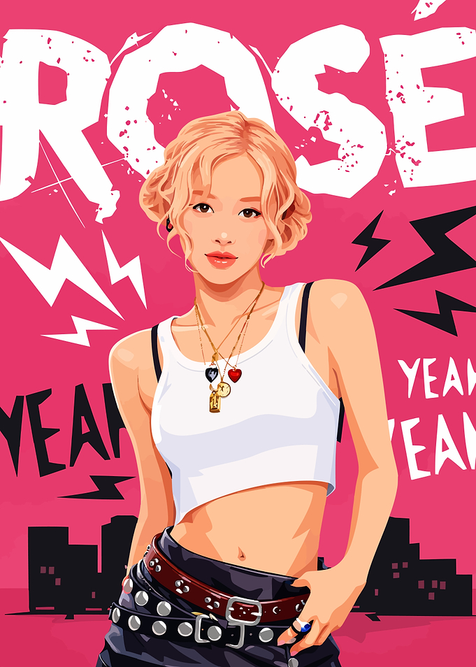 Rose illustration with pink background