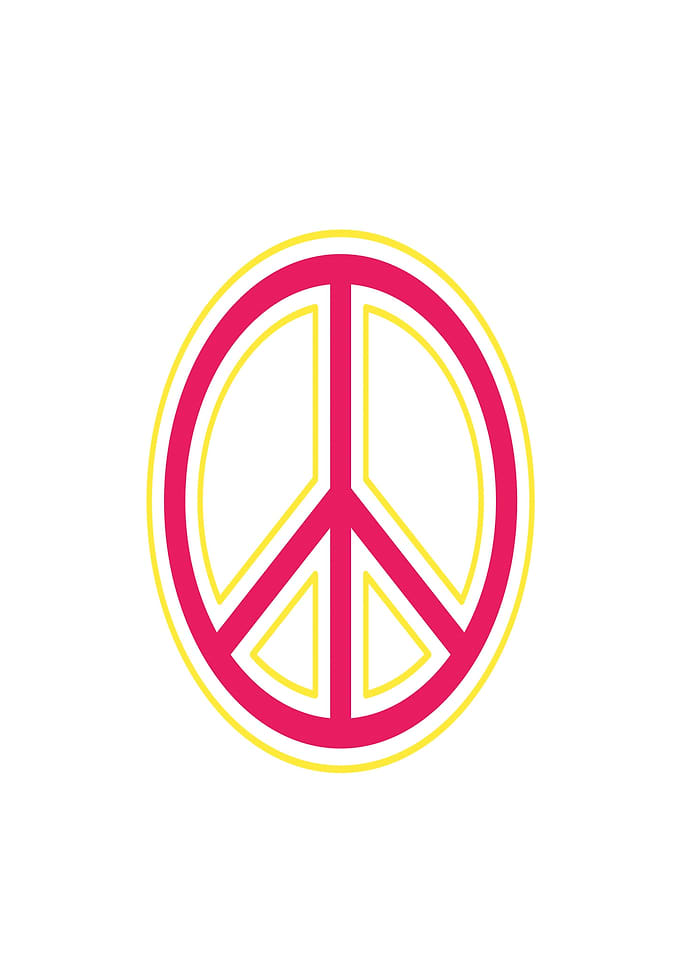 Peace Symbol With Neon Outline
