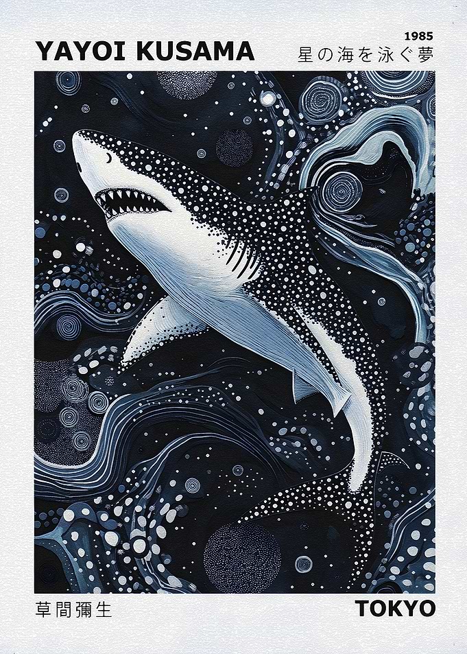 Yayoi Kusama Shark Painting