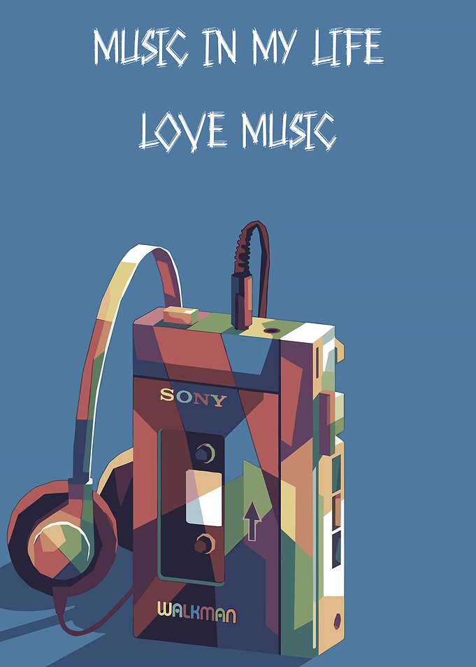 Retro Walkman and Headphones