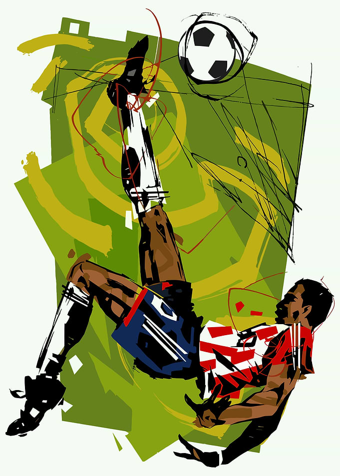 Soccer Player Performing Bicycle Kick