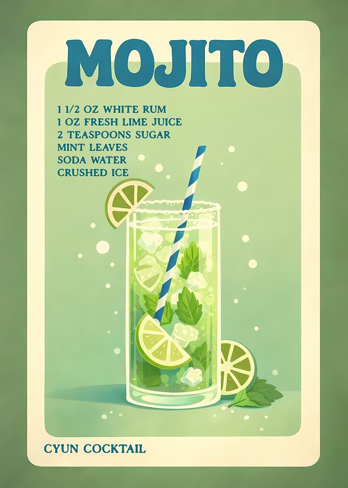 Mojito Cocktail Poster