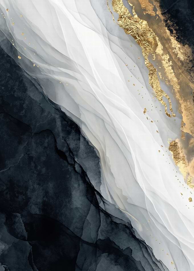 Abstract Marble and Gold Swirls