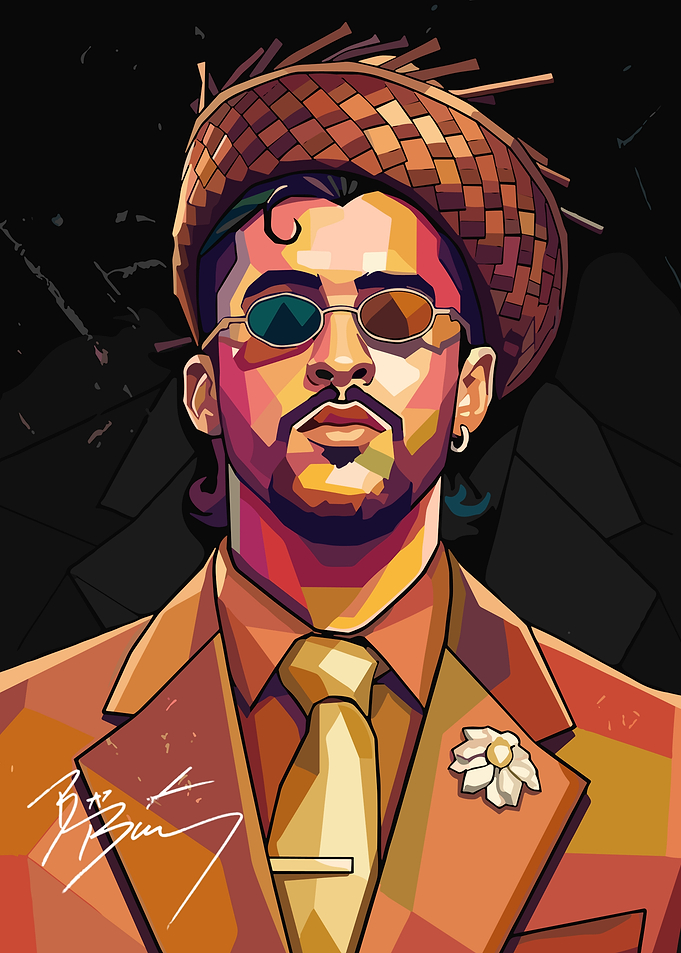 Bad Bunny Pop Art Portrait