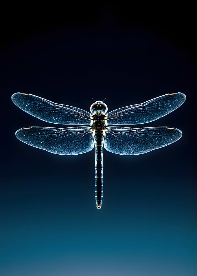 Dragonfly with Glowing Wings