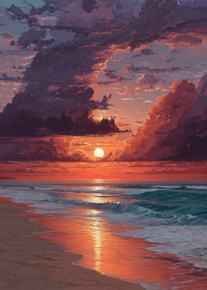 Sunset Over the Ocean