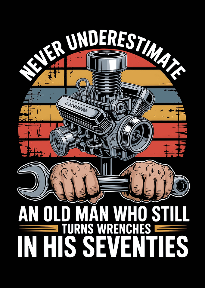 Old Man Turns Wrenches in Seventies