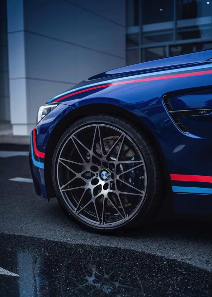 Blue BMW M Car Wheel