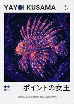 Yayoi Kusama Lionfish Poster